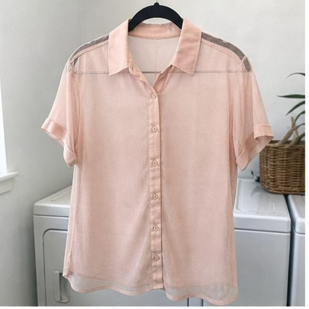 Blush Button Blouse